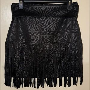 Wrangler Black Aztec and Fringe Skirt NWOT Never Worn!!